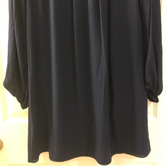 Max Studio Empire Lace Trim Dress in Navy Blue - Picture 6 of 6